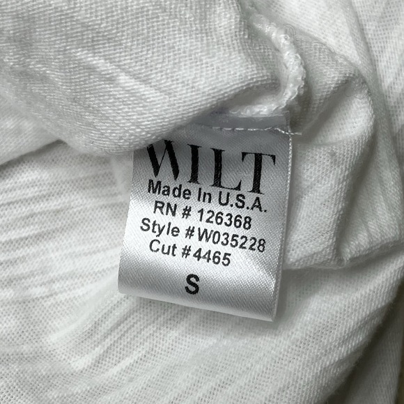 WILT Women's Asymmetrical Long Sleeve Pullover Cotton Top White Size Small USA - Picture 8 of 13